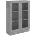 Vitrina de madera contrachapada gris hormigón 82,5x30,5x115 cm