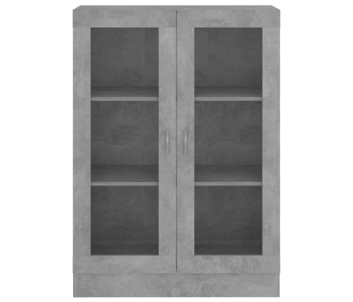 Vitrina de madera contrachapada gris hormigón 82,5x30,5x115 cm