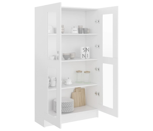 Vitrina de madera contrachapada blanco 82,5x30,5x150 cm