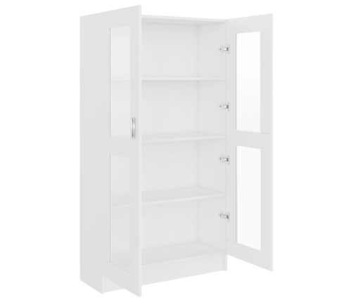 Vitrina de madera contrachapada blanco 82,5x30,5x150 cm