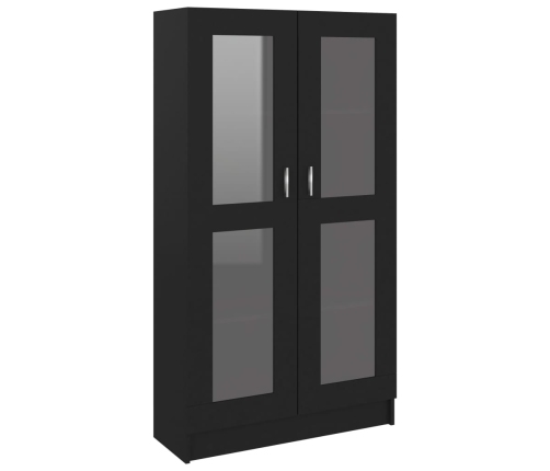 Vitrina de madera contrachapada negro 82,5x30,5x150 cm