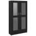 Vitrina de madera contrachapada negro 82,5x30,5x150 cm