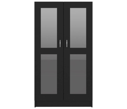 Vitrina de madera contrachapada negro 82,5x30,5x150 cm