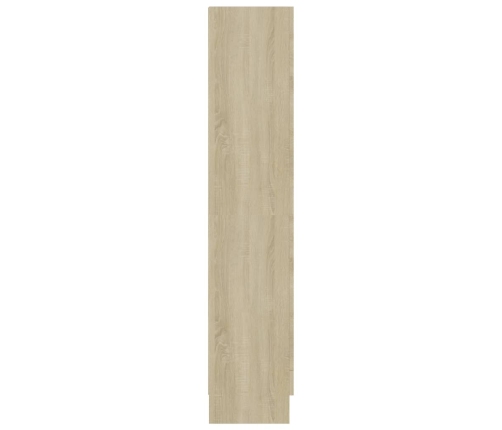 Vitrina de madera contrachapada color roble 82,5x30,5x150 cm