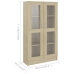 Vitrina de madera contrachapada color roble 82,5x30,5x150 cm