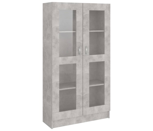 Vitrina de madera contrachapada gris hormigón 82,5x30,5x150cm