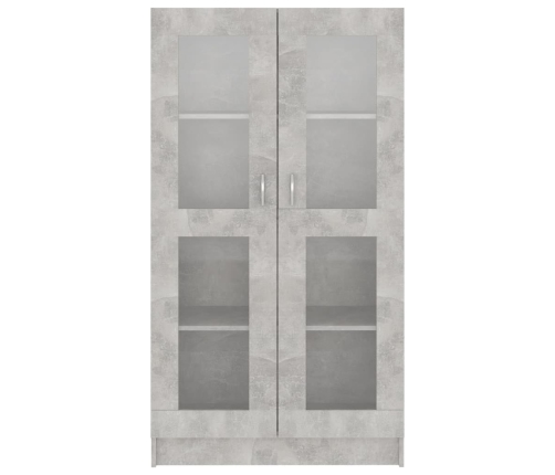 Vitrina de madera contrachapada gris hormigón 82,5x30,5x150cm