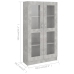 Vitrina de madera contrachapada gris hormigón 82,5x30,5x150cm