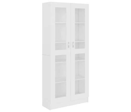 Vitrina de madera contrachapada blanco 82,5x30,5x185,5 cm