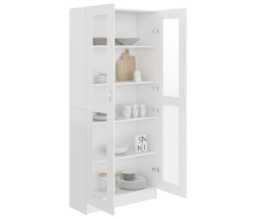 Vitrina de madera contrachapada blanco 82,5x30,5x185,5 cm