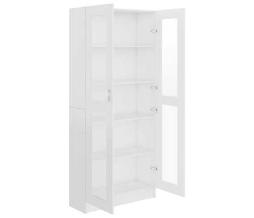 Vitrina de madera contrachapada blanco 82,5x30,5x185,5 cm