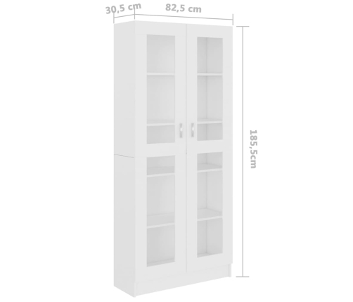 Vitrina de madera contrachapada blanco 82,5x30,5x185,5 cm