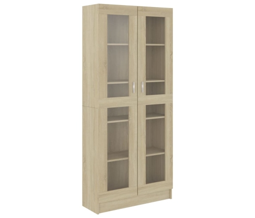 Vitrina de madera de ingeniería roble Sonoma 82,5x30,5x185,5 cm