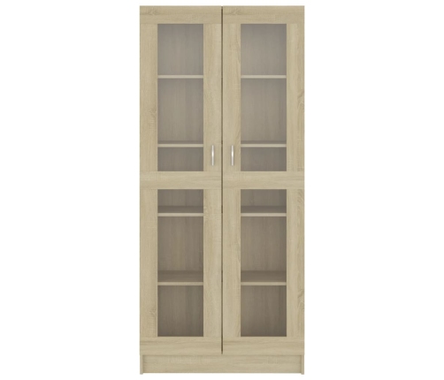 Vitrina de madera de ingeniería roble Sonoma 82,5x30,5x185,5 cm