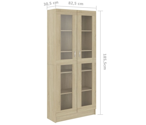 Vitrina de madera de ingeniería roble Sonoma 82,5x30,5x185,5 cm