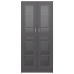 Vitrina de madera contrachapada gris brillo 82,5x30,5x185,5 cm