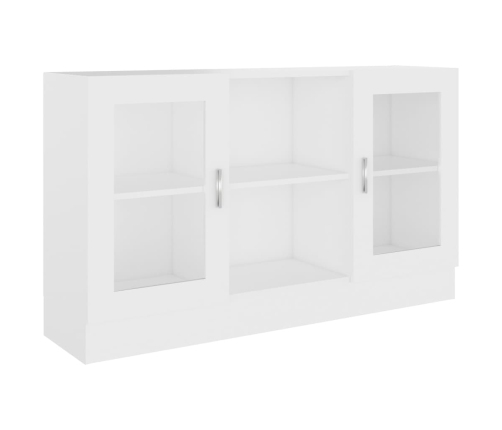 Vitrina de madera ingeniería blanca 120x30,5x70 cm