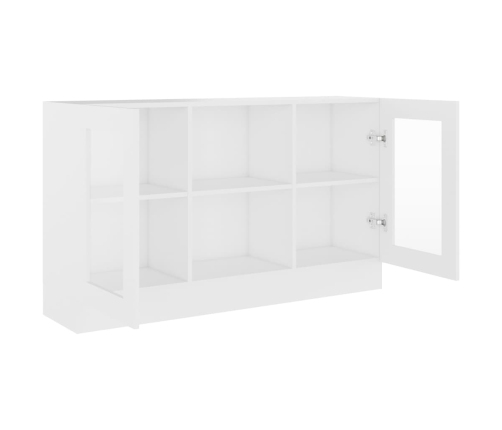 Vitrina de madera ingeniería blanca 120x30,5x70 cm