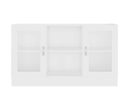 Vitrina de madera ingeniería blanca 120x30,5x70 cm