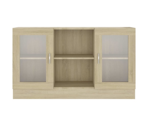 Vitrina de madera contrachapada color roble 120x30,5x70 cm