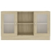 Vitrina de madera contrachapada color roble 120x30,5x70 cm