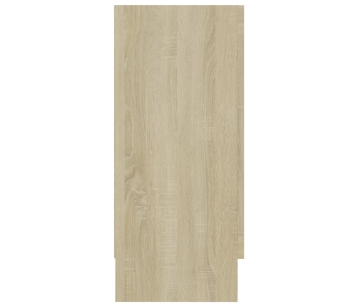 Vitrina de madera contrachapada color roble 120x30,5x70 cm