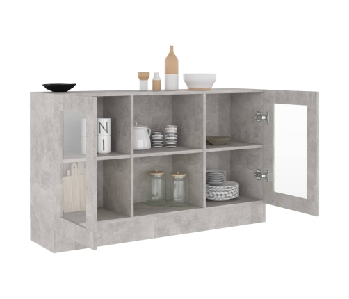 Vitrina de madera de ingeniería gris 120x30,5x70 cm