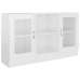 Vitrina de madera contrachapada blanco brillo 120x30,5x70 cm