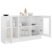 Vitrina de madera contrachapada blanco brillo 120x30,5x70 cm