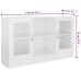 Vitrina de madera contrachapada blanco brillo 120x30,5x70 cm