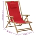 Silla de relax reclinable de bambú y tela roja