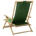 vidaXL Silla de relax reclinable de bambú y tela verde