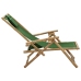 vidaXL Silla de relax reclinable de bambú y tela verde