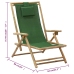 vidaXL Silla de relax reclinable de bambú y tela verde