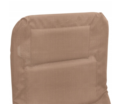 Tumbona plegable 2 uds textilene acero con recubrimiento taupe