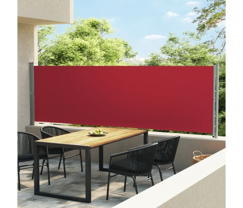 Toldo lateral retráctil para patio rojo 140x600 cm