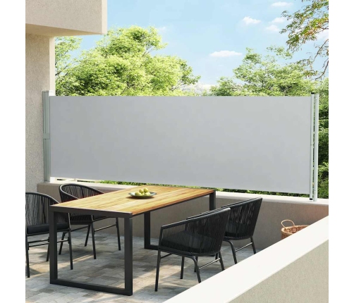 Toldo lateral retráctil para patio gris 140x600 cm