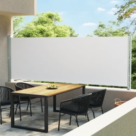 Toldo lateral retráctil para patio crema 600x160 cm