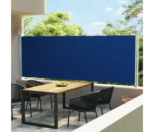 Toldo lateral retráctil para patio azul 600x160 cm