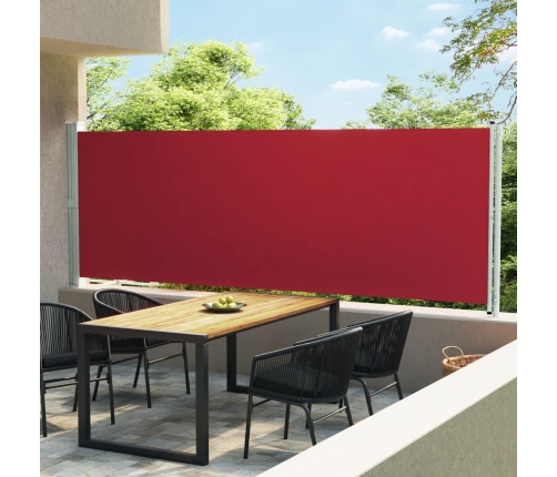 Toldo lateral retráctil para patio rojo 600x160 cm