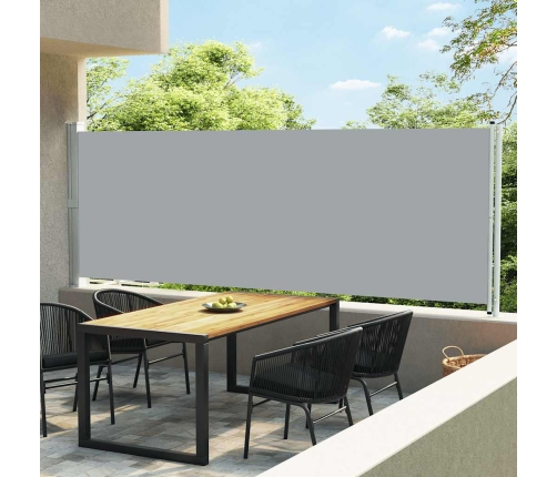 Toldo lateral retráctil para patio gris 600x160 cm