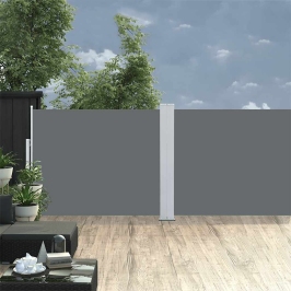 Toldo lateral retráctil para patio gris antracita 140x1200 cm
