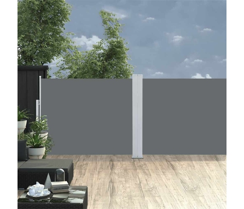 Toldo lateral retráctil para patio gris antracita 140x1200 cm