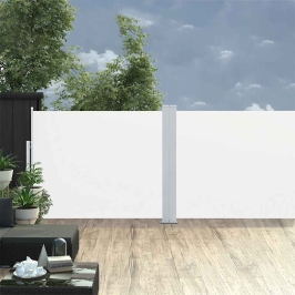 Toldo lateral retráctil para patio color crema 170x1200 cm