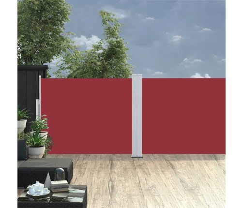 Toldo lateral retráctil para patio rojo 170x1200 cm