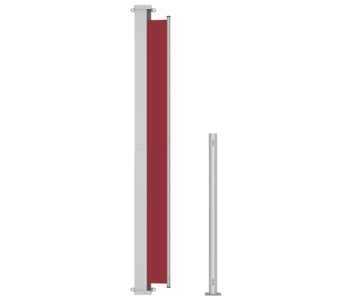 Toldo lateral retráctil para patio rojo 200x500 cm