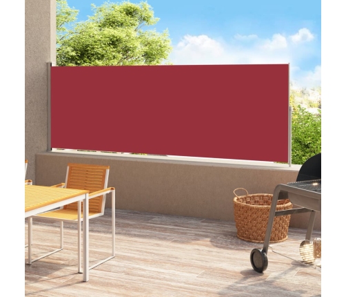 Toldo lateral retráctil para patio rojo 200x500 cm