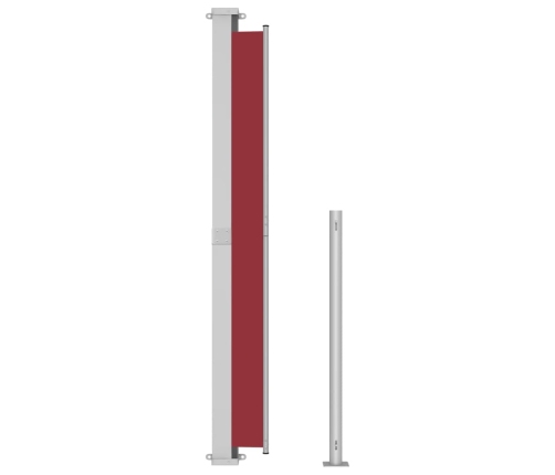 Toldo lateral retráctil para patio rojo 220x500 cm