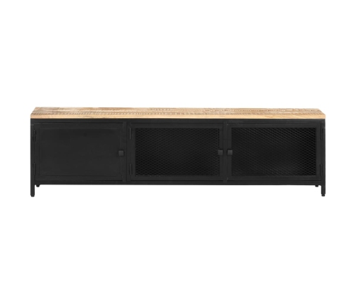 Mueble para TV de madera maciza de mango rugosa 130x30x37 cm