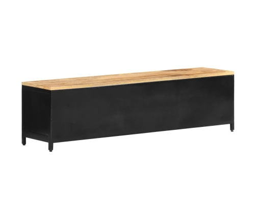 Mueble para TV de madera maciza de mango rugosa 130x30x37 cm